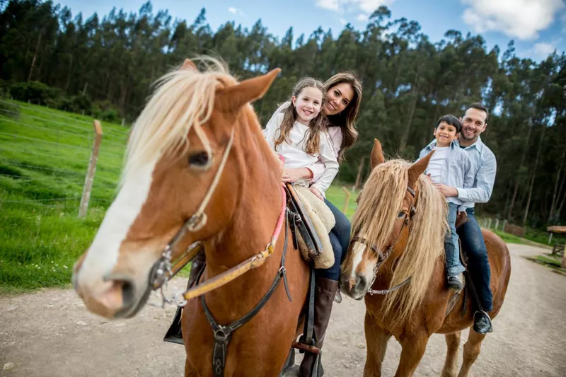 Family at the farm