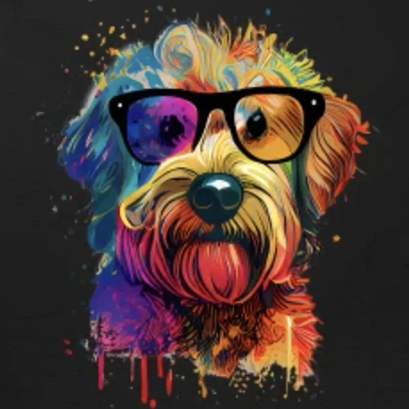 Pop art golden doodle tee