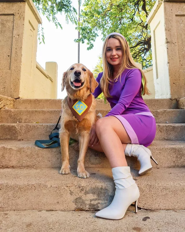 Daphne and Scooby-Doo dog and human costume