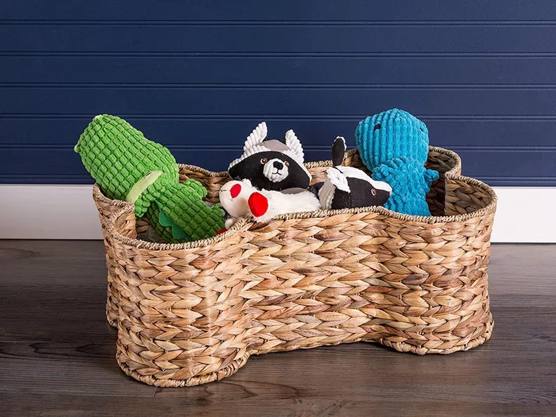 Bone shaped toy basket