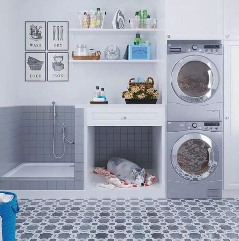 Cute Dog Room in a Bathroom