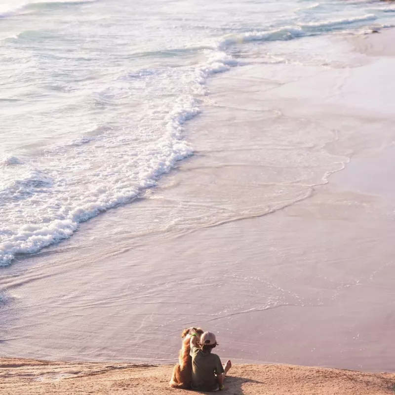 Boy and dog in Australia