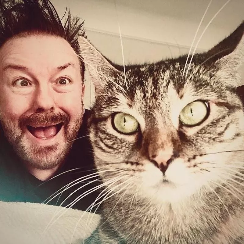 Catkins with Dad, Ricky Gervais