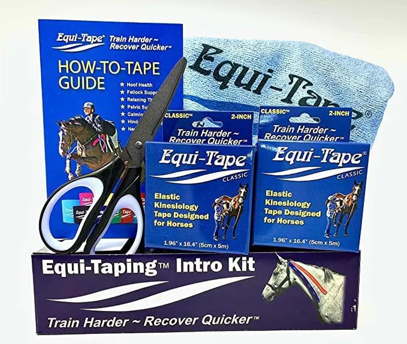 Equi-Tape Kinesiology Tape Designed for Horses, Tape for Muscle Pain Relief, Joint Support, Introductory Kit, Safe, Lightweight, Waterproof & Adhesive