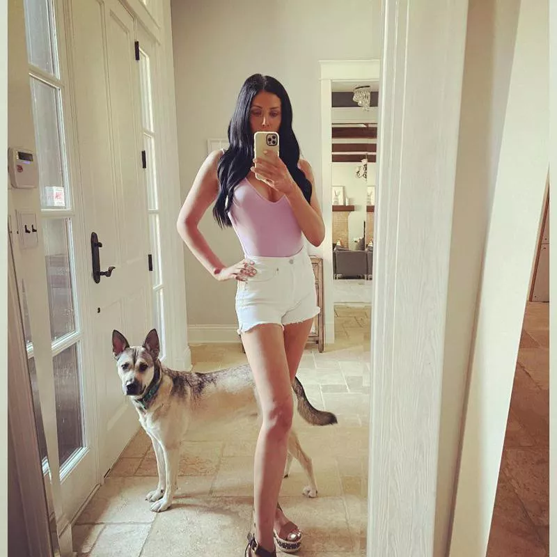 Dog photobombing mirror selfie