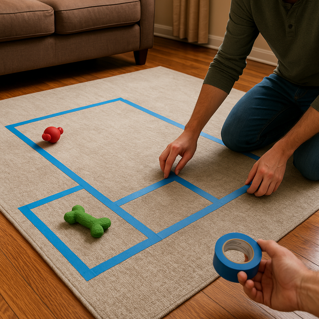 The painter's tape floor map