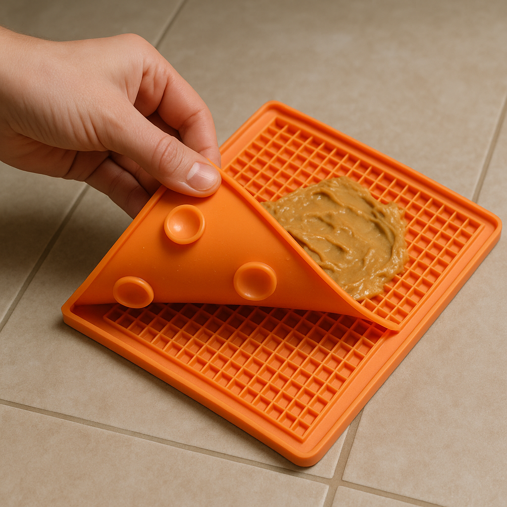 Lick mats are engineered for suction, not just licking
