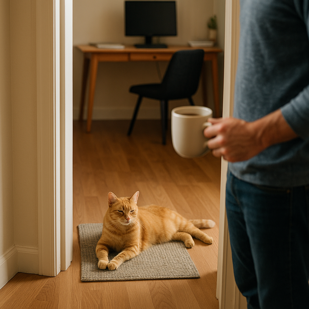 The doorway checkpoint is a territory issue, not a mood