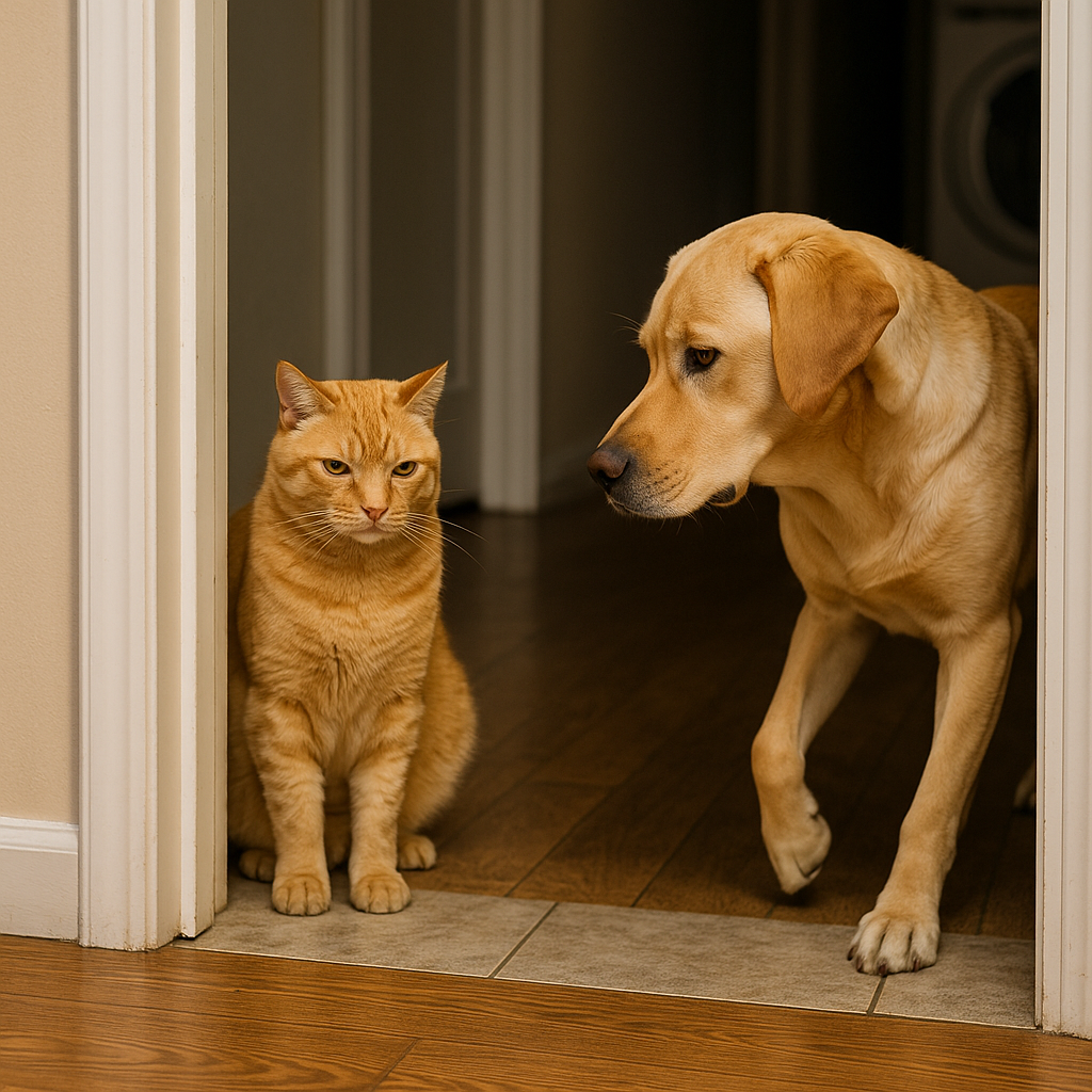 The doorway standoff teaches impulse control the hard way