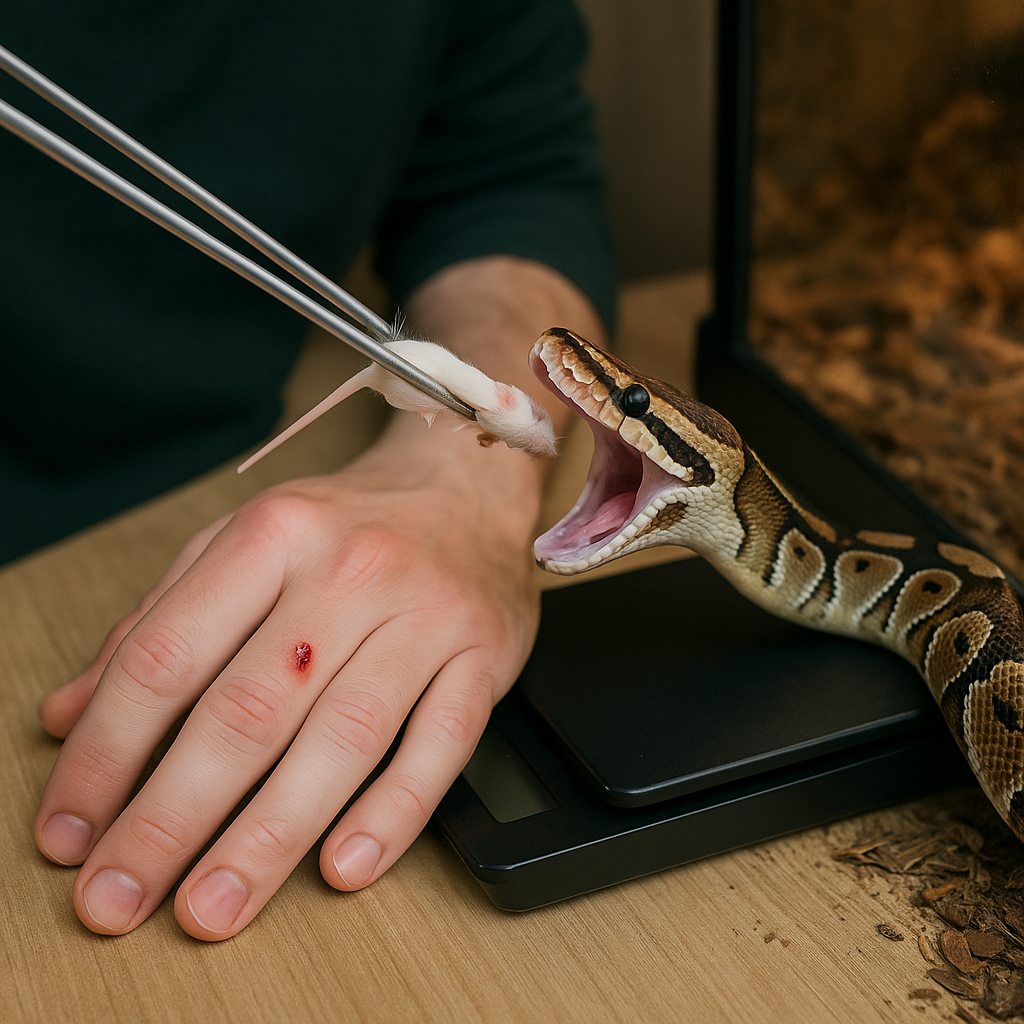Feeding tongs, a kitchen scale, and the bitey misunderstanding