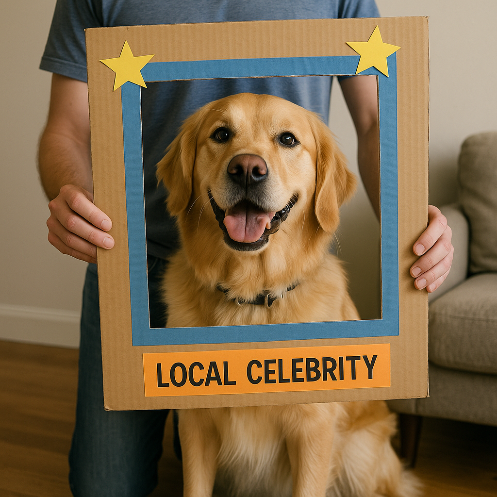 The one-prop photo booth: cardboard frame, no costumes